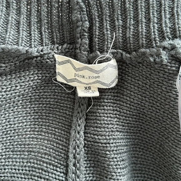 Pink Rose Grey Cardigan Sweater Sz XS - Picture 5 of 5